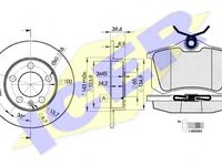 Set frana, frana disc AUDI A3 (8L1), SKODA OCTAVIA (1U2), VW GOLF Mk IV (1J1) - ICER 30697-5601