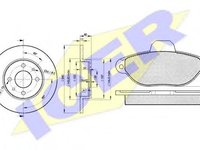 Set frana, frana disc FIAT 500 (312) - ICER 31018-3465