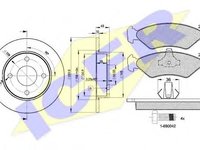 Set frana, frana disc FORD FIESTA Mk IV (JA_, JB_), MAZDA SOHO III (JASM, JBSM), FORD COURIER caroserie (J5_, J3_) - ICER 31143-1063