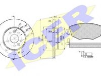 Set frana, frana disc FORD MONDEO Mk III limuzina (B4Y), FORD MONDEO Mk III (B5Y), FORD MONDEO Mk III combi (BWY) - ICER 31380-6767