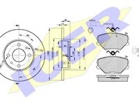 Set frana, frana disc LANCIA DEDRA (835), FIAT TEMPRA (159), FIAT TEMPRA SW (159) - ICER 30729-3465