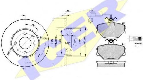 Set frana, frana disc LANCIA DEDRA (835), FIA