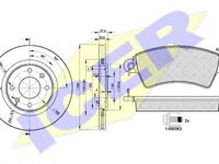 Set frana, frana disc PEUGEOT 306 hatchback (7A, 7C, N3, N5), PEUGEOT 306 Cabriolet (7D, N3, N5), PEUGEOT 306 limuzina (7B, N3, N5) - ICER 31365-4697