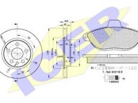 Set frana, frana disc PEUGEOT 806 (221), Citroen SYNERGIE (22, U6), FIAT ULYSSE (220) - ICER 31122-4683