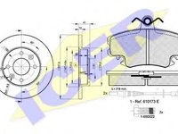 Set frana, frana disc RENAULT EXTRA caroserie (F40_, G40_), RENAULT CLIO (B/C57_, 5/357_), RENAULT TWINGO I (C06_) - ICER 30993-4705