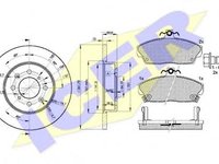 Set frana, frana disc ROVER CABRIOLET (XW), ROVER 400 hatchback (RT), ROVER 200 (RF) - ICER 30860-0841