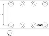 Set garnituri de frictiune, frana tambur DAF XF 95 - TEXTAR 1734704