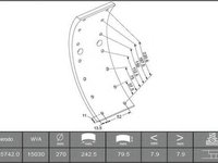 Set garnituri de frictiune, frana tambur MERCEDES-BENZ T2/L, MERCEDES-BENZ T2/L caroserie inchisa/combi, MERCEDES-BENZ T2/L platou / sasiu - FERODO K1