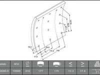 Set garnituri de frictiune, frana tambur VOLVO FH 12, VOLVO FM 7, VOLVO FH 16 - FERODO K19090.0-F3526