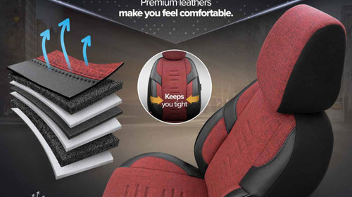 Set Huse Scaun Otom Throne 103 Red 3 Zip OT86756