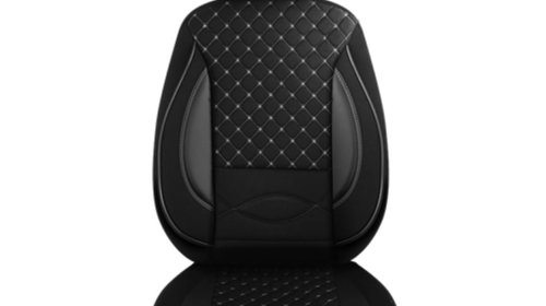 Set huse scaun Premium Lux Negru cusatura Bej