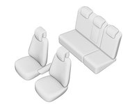 SET HUSE SCAUN RENAULT LAGUNA 2008- (BANCHETA FRACTIONATA) CU TETIERE SPATE IN FORMA DE L