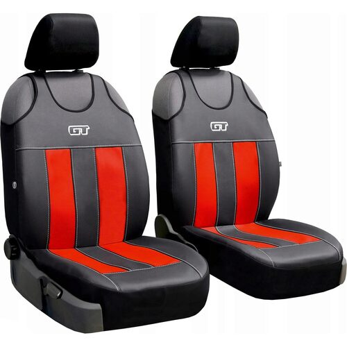 Set Huse Scaune Auto Fata pentru Suzuki Swift - Pok-Ter GT, Tip Maieu, Piele Ecologica Si Material Textil Tip Alcantara, 2 piese