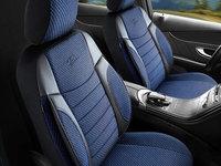 Set Huse Scaune Auto pentru Audi A1 - Panda Elegant, Albastru, 11 piese