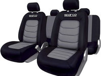 Set Huse Scaune Auto pentru Seat Cordoba - Sparco Ergo Sport, negru - gri, 9 bucati