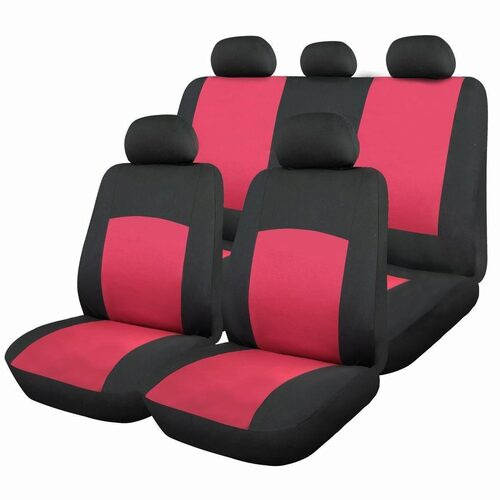 Set Huse Scaune Auto pentru Ssangyong Rexton - RoGroup Oxford Rosu, 9 piese