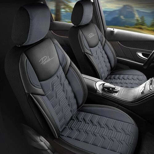 Set Huse Scaune Auto pentru Suzuki Swift - Panda Berlina, gri petrol, 11 piese