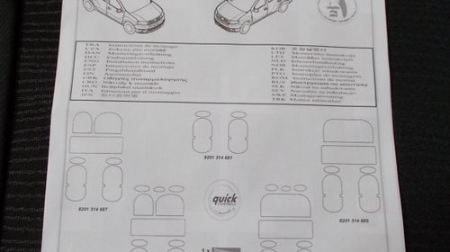 Set huse scaune Dacia Logan 2 Originale 8201496815