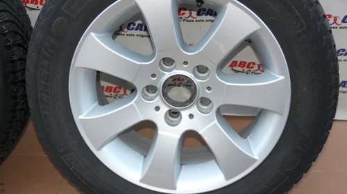 Set jante aliaj BBS R16 cu anvelope de iarna Michelin BMW Seria 3 E46 model 2004