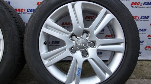 Set jante aliaj cu anvelope Pirelli 225 / 50 / R17 Audi A4 B8 8K cod: 8K0601025B model 2012