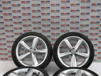 Set jante aliaj cu anvelope R18 ET 47 5X112 8.0JX18H2 Audi A4 B8 8K cod: 8K0601025Q 2008-2015