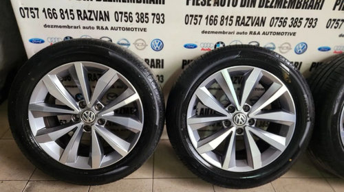 Set Jante Aluminiu R17 Vw T Roc T Cross Caddy Jetta Golf Tiguan Touran Scirocco Etc Cu Anvelope Vara Pirelli Dot 1318 - Dezmembrari Arad