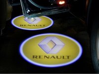 Set lumini auto led cu logo 3D Renault pentru iluminat sub usa