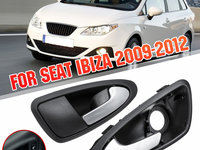 Set Manere Deschidere Usa Interior Fata Dreapta + Stanga Am Seat Ibiza 4 6J 2008-2017 Argintiu 6J1837114AAH1 + 6J0837113AAH1