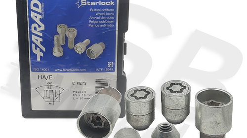 Set piulite antifurt Starlock M12x1.5, Ford, Volvo, Chevrolet