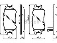 Set placute de frana 0 986 494 155 BOSCH pentru Hyundai Amica Hyundai Atos Hyundai Atoz Hyundai Santro