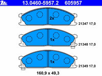 Set placute de frana 13 0460-5957 2 ATE pentru Nissan Caravan Nissan Urvan Nissan Pathfinder Nissan Terrano Nissan Nomad Nissan Vanette Nissan Navara Nissan Pick