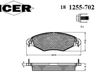 Set placute de frana 181255-702 ICER pentru Peugeot 306 Peugeot 206