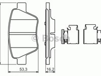 Set placute frana AUDI A1 (8X1, 8XF) - OEM - BOSCH: 0986494643|0 986 494 643 - Cod intern: W02658385 - LIVRARE DIN STOC in 24 ore!!!