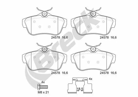 Set placute frana Break CITROËN JUMPY II platou / sasiu 2006-2016 - 24578 00 702 00