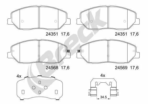 Set placute frana Break SSANGYONG ACTYON II 2012-2018 - 24351 00 701 00