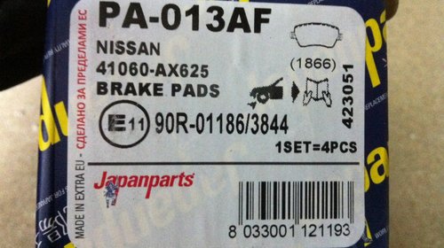 Set placute frana Dacia Nissan Producator Japanparts cod PA013AF