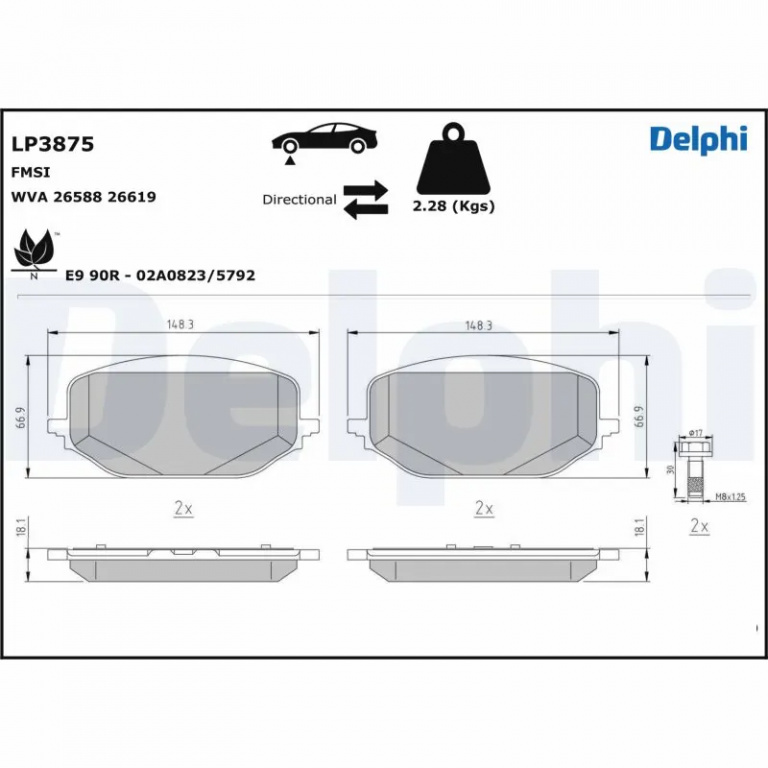 Set placute frana Delphi CITROËN C5 AIRCROSS (A_) 2018-2024 - LP3875
