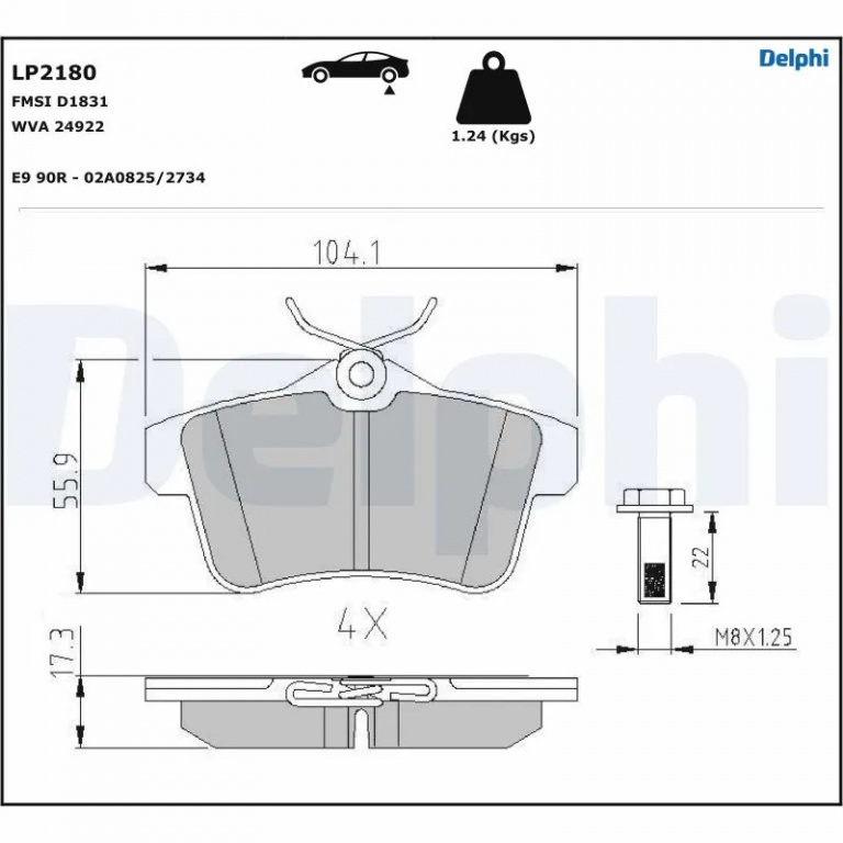 Set placute frana Delphi DS DS 5 (KF_) 2015-2018 - LP2180