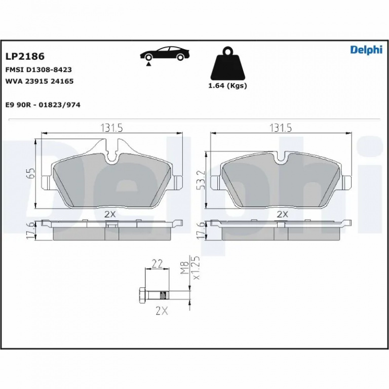 Set placute frana Delphi MINI MINI Cabriolet (F57) 2015-2025 - LP2186