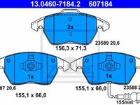 Set placute frana fata ate pt vw passat, touran