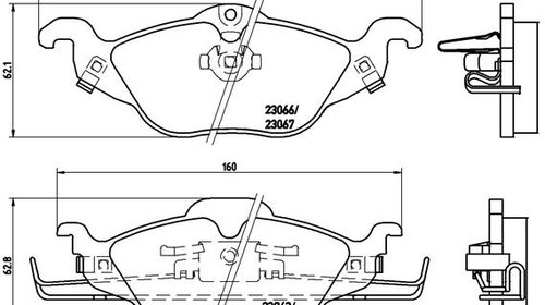 Set placute frana fata Brembo OPEL ASTRA G, A