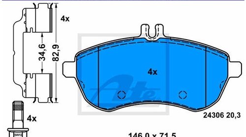 Set placute frana fata MERCEDES C Class W204