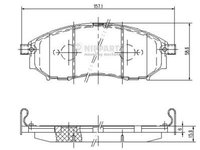 Set placute frana fata nipparts infiniti, nissan murano(z51), pathfinder(r51)