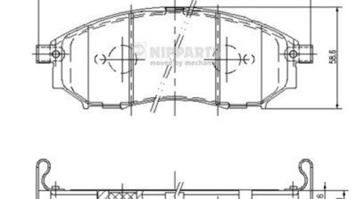 Set placute frana fata nipparts infiniti, nis