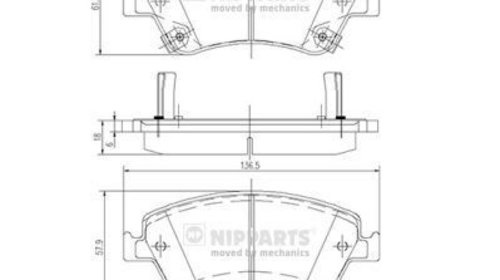 Set placute frana fata Nipparts pt toyota aur