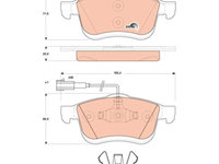 Set placute frana fata TRW, Fiat Doblo (263), 2010-, Lancia Delta III (844 ), 08.2008-08.2014, Kappa, 1994-2001, Fata, puntea fata