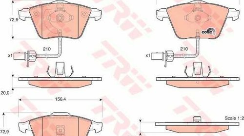 Set Placute Frana Fata Trw Skoda Fabia 1 2000-2007 Combi GDB1528