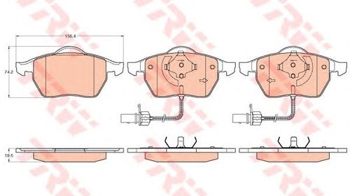 Set placute frana fata TRW, VW Passat, Golf I