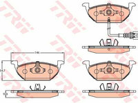 Set placute frana fata VW Golf 5 2003-2008, TRW GDB2108