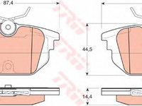 Set placute frana FIAT BRAVO I (182) - OEM - TRW: GDB1333 - Cod intern: W02333961 - LIVRARE DIN STOC in 24 ore!!!